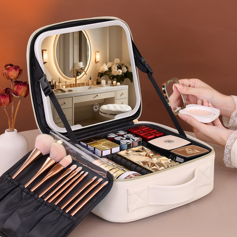 Caja de Maquillaje con Espejo y Luces LED