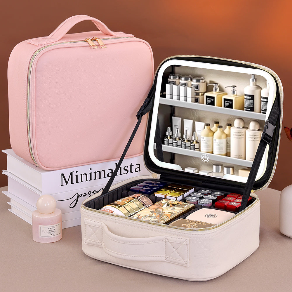 Caja de Maquillaje con Espejo y Luces LED