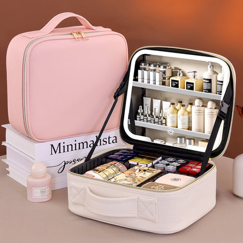 Caja de Maquillaje con Espejo y Luces LED