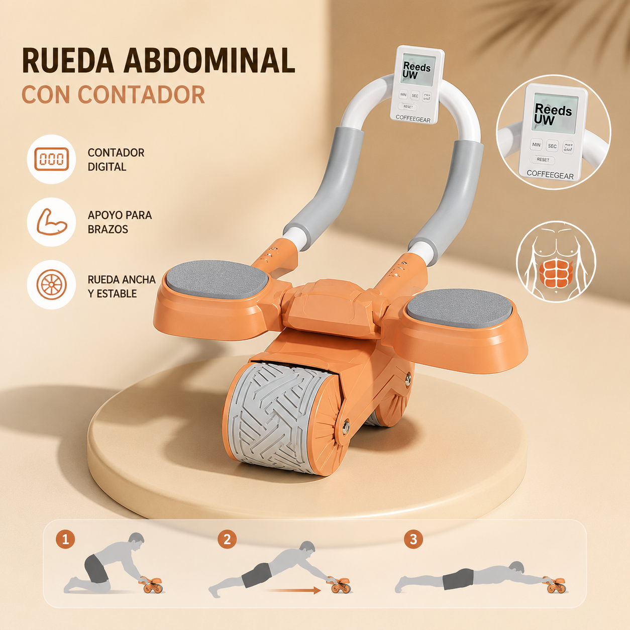 Rueda Abdominal con Contador Digital