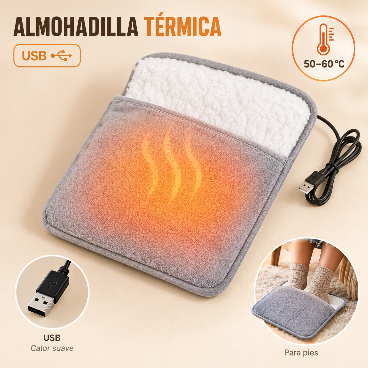 Calienta Pies Eléctrico USB