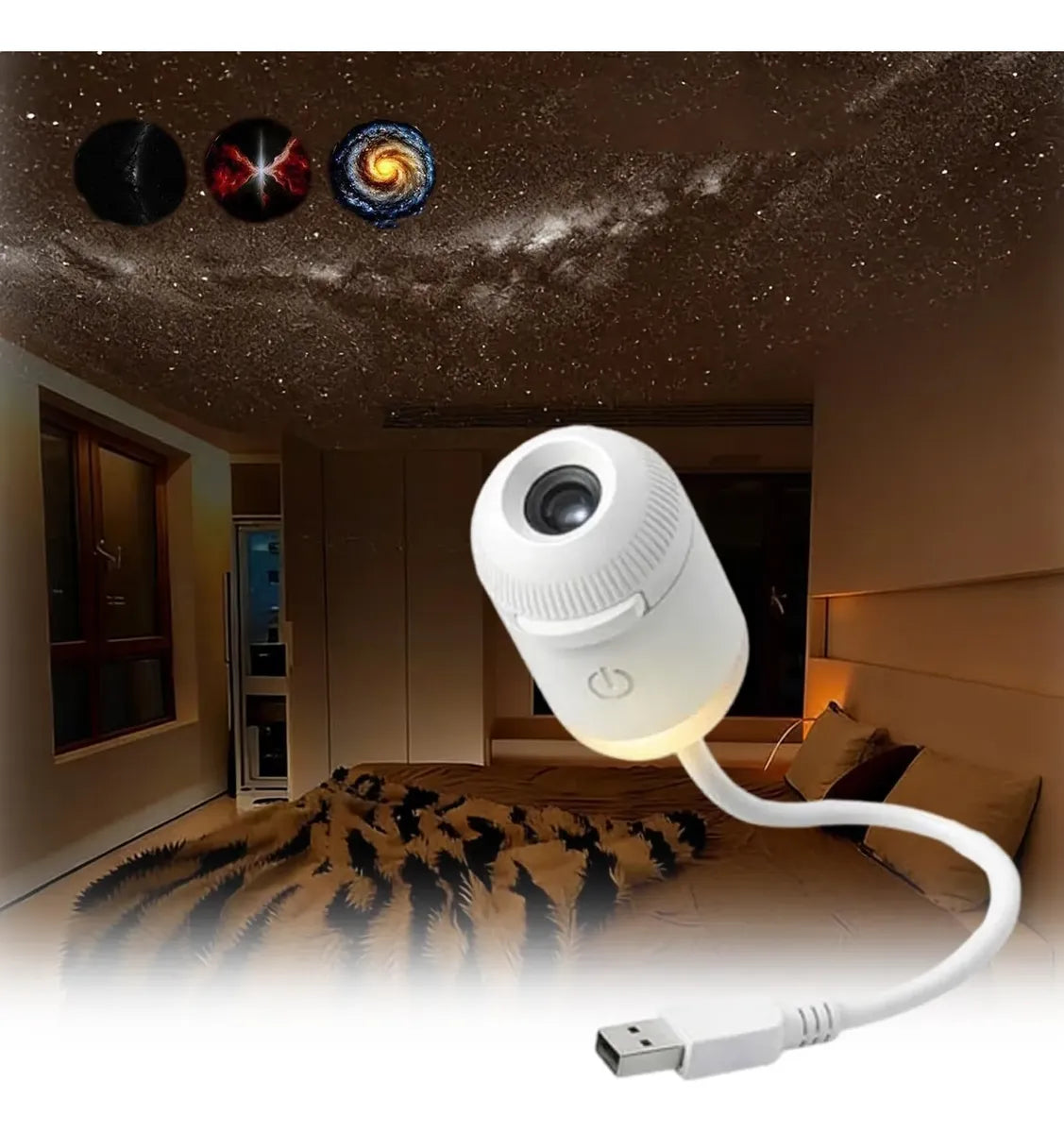 Mini Proyector de Estrellas 2 en 1 · USB