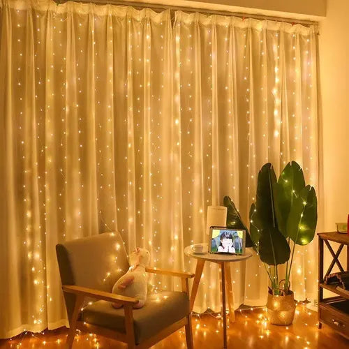 Cortina de Luces LED Decorativa con Control Remoto