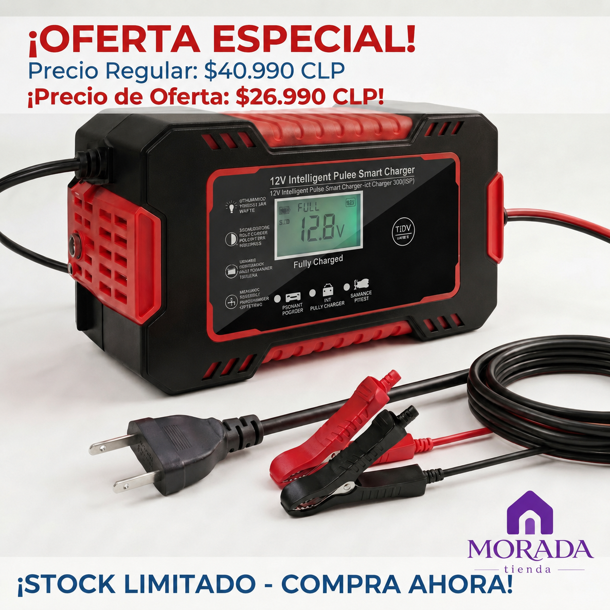 CARGADOR DE BATERIAS PARA AUTO y MOTO (tb REPARA Baterías)