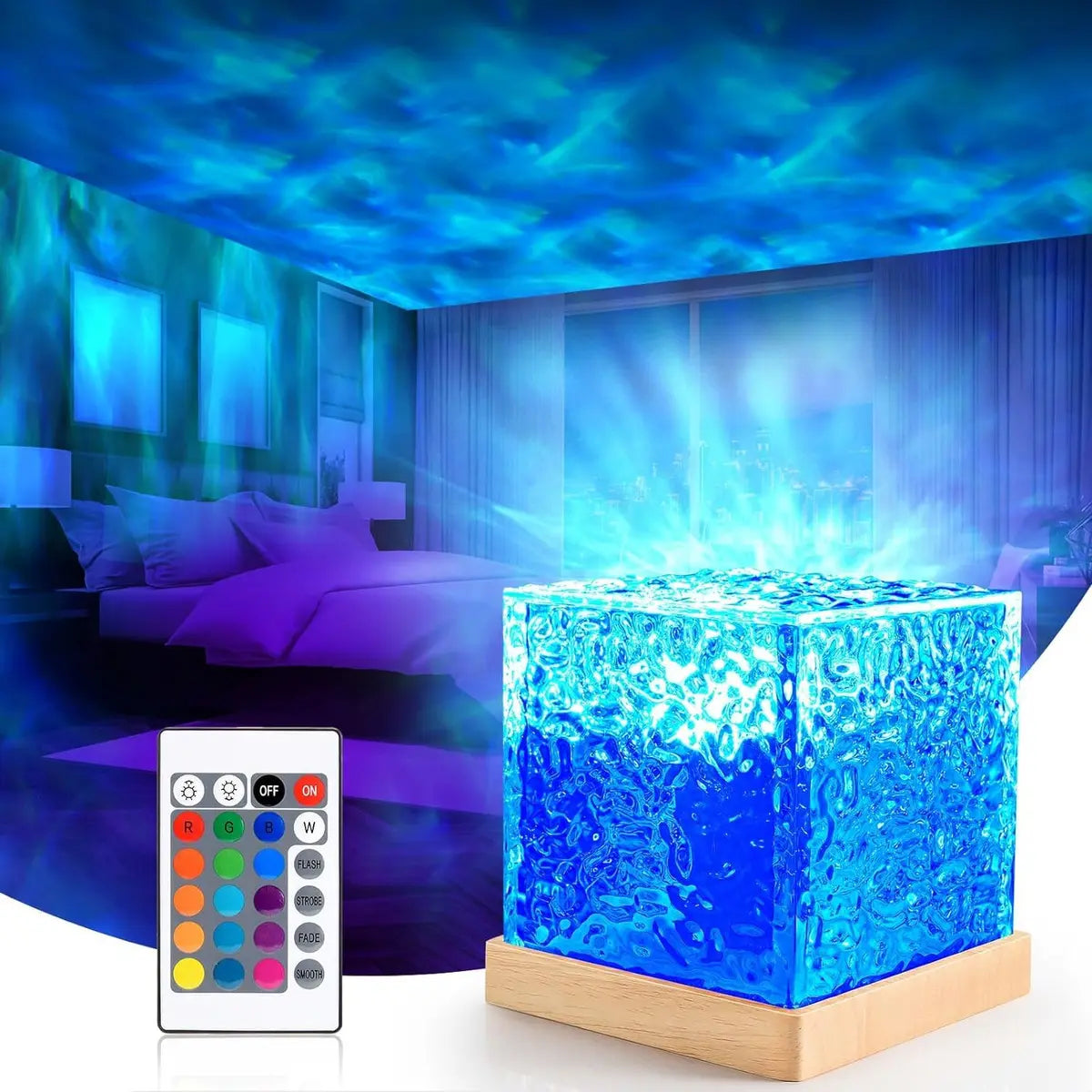 Lámpara Aurora Boreal · Luz RGB con Efecto Agua