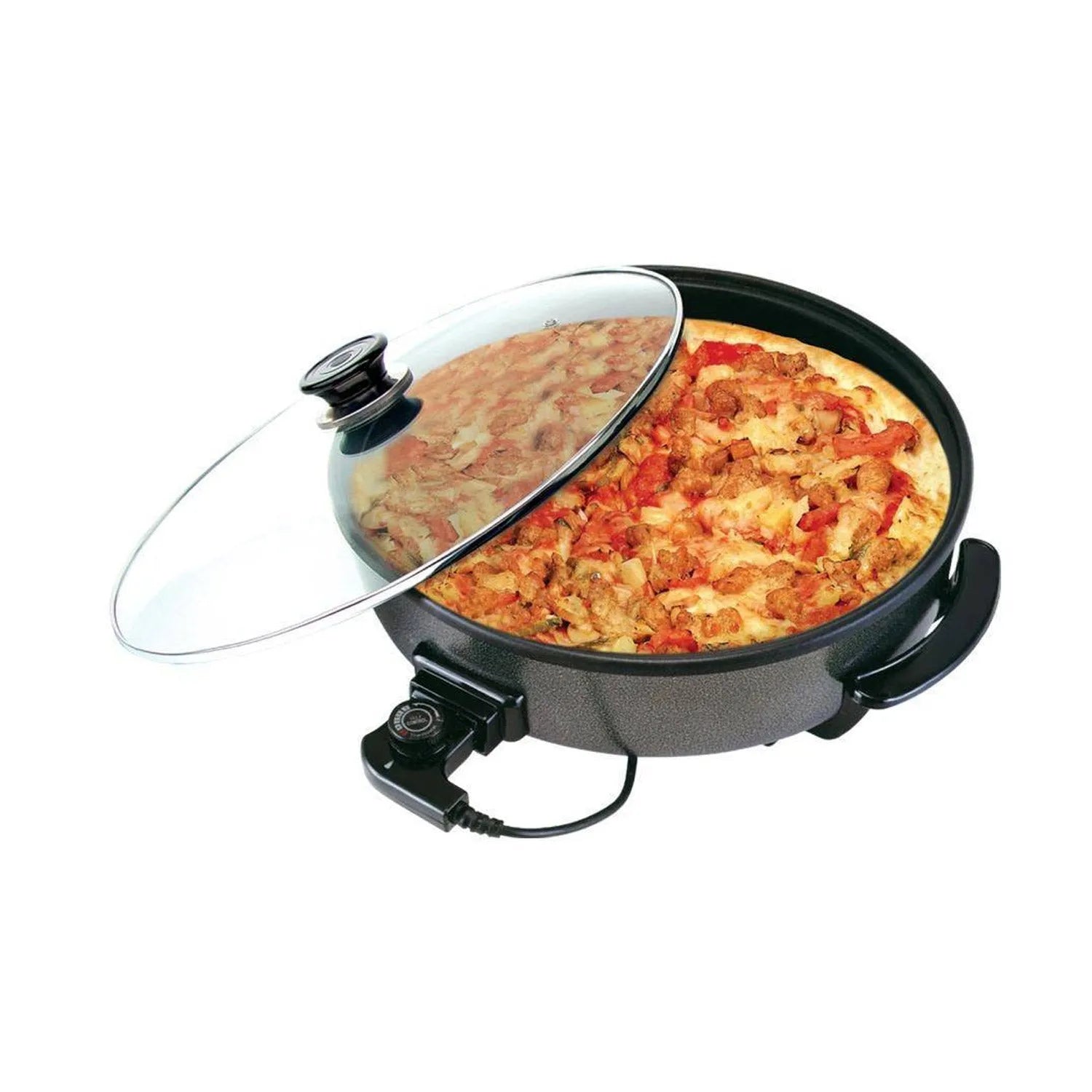 Sartén Eléctrica Pizzera con Tapa