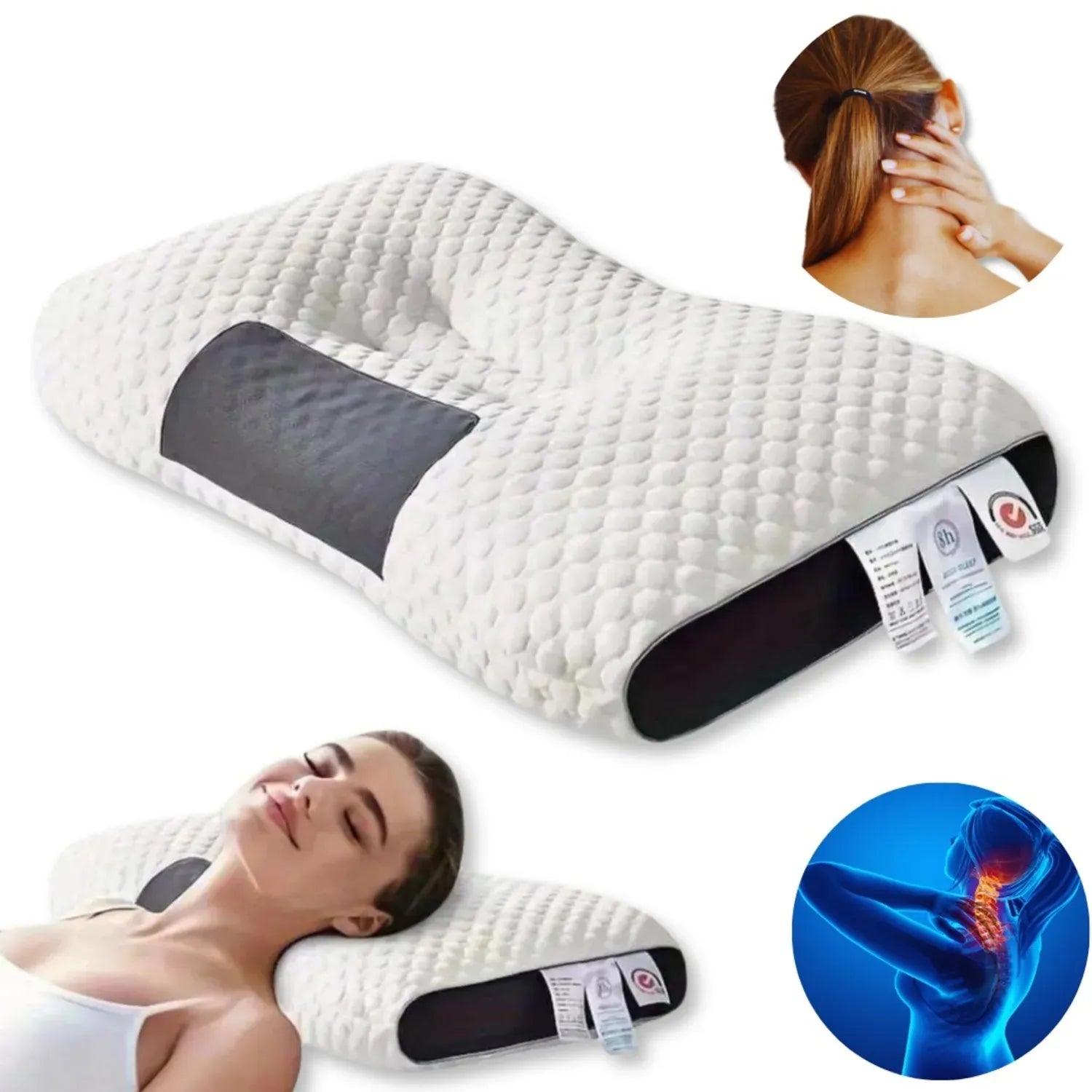 Almohada Cervical Ergonómica de Espuma Viscoelástica